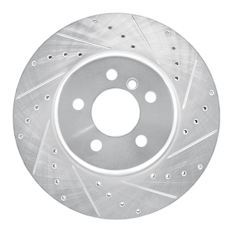 BMW 550I Brake Rotor (1) - Rear Right - R1 Concepts - Drilled & Slotted - Silver - `10-`19 BMW 550I Brake Rotor (1) - Rear Right - R1 Concepts - Drilled & Slotted - Silver - `10-`19